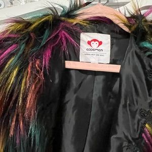 Appaman Girls Faux Fur multicolor shaggy coat - 2T